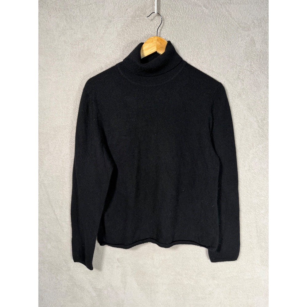 Charter Club Womens Black 100% Cashmere 2-Ply Turtleneck Sweater XL